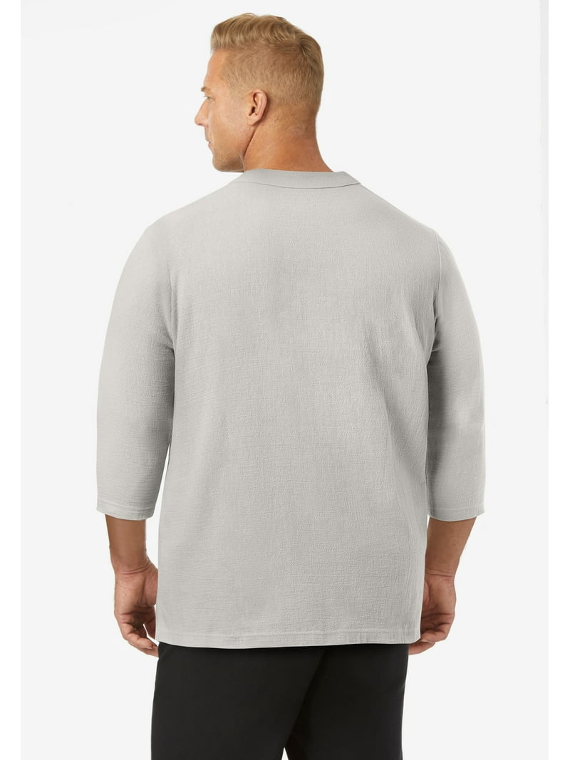 KingSize Big & Tall Casual Gauze Lace-Up Shirt for Men - XL, Sand