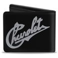 thumbnail image 2 of GM General Motors Wallet, Bifold, Chevrolet Heritagescript Slant Black Tan, Vegan Leather, 2 of 5