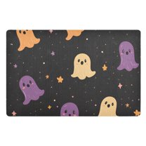 Yayeee Doormat for Indoor Entrance 32" x 20" Non Slippery Floor Rug, Black Halloween Ghosts