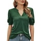 thumbnail image 3 of Blusa con cuello en V, blusa con mangas abullonadas Blusa con cuello en V para mujer, blusa con mangas abullonadas para mujer, blusa con mangas abullonadas optimizada para la excelencia, 3 of 7