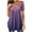 Purple, variant on Giftesty Women Summer Loose Print Round-Neck T-Shirt Short Sleeve Casual Blouse