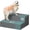 Grey, variant on Large Dog Stairs for High Beds - Extra Wide Pet Steps for Large Dogs to Get on Tall Bed 3 Deep Step Cat Ramp for Couch 2 Steps