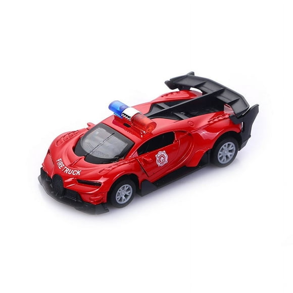 1: 36 alloy police car model children's toy car ornaments pull back car boy toys (BJD red, 2 packs)