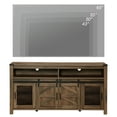 thumbnail image 4 of WAMPAT Farmhouse TV Stand for 65 Inch TV, Walnut Brown Entertainment Center with Sliding Barn Doors and Mesh Doors, Tall Media Console with Open Storage Space for Living Room, 59x15.4x31, 4 of 7