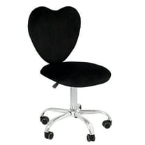Impressions Vanity Heart 360 Degrees Vanity Chair with Adjustable Height, Armless Swivel (Black)