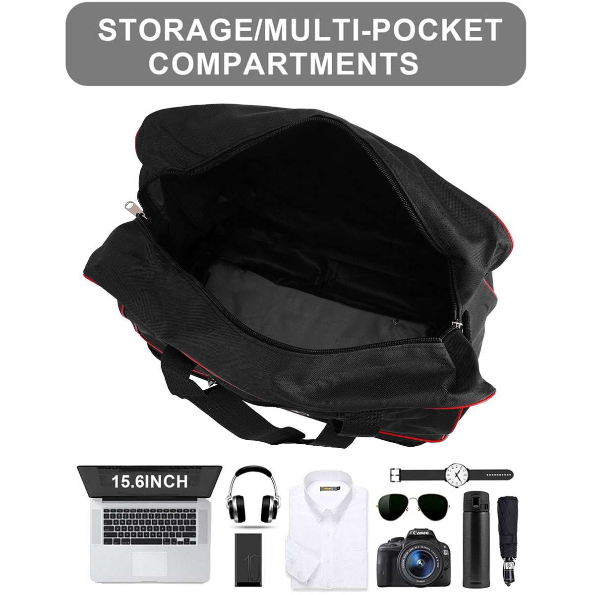 Deago Large Capacity Travel Rolling Duffel Bag Expandable Foldable Luggage Bag with Wheels Lightweight Waterproof Suitcase (Navy)