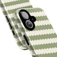 thumbnail image 2 of Minimalist Wavy Stripe Phone Case, Sage Green & Cream Aesthetic Patterned Phone Cover, Modern Retro Vibe for iPhone 16 15 14 13 12 11 Pro Max Plus Mini, 2 of 6
