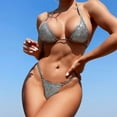 thumbnail image 6 of SEMIMAY Women's Split Swimsuit Special Fabric Shiny Micro Bikini Swimsuit, 6 of 9