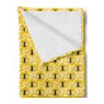 thumbnail image 2 of Queen Bee Soft Flannel Fleece Throw Blanket, Repeating Continuous Print of Striped Buzzing Flies, Cozy Plush for Indoor and Outdoor Use, 50" x 70", Mustard Charcoal Grey, by Ambesonne, 2 of 5