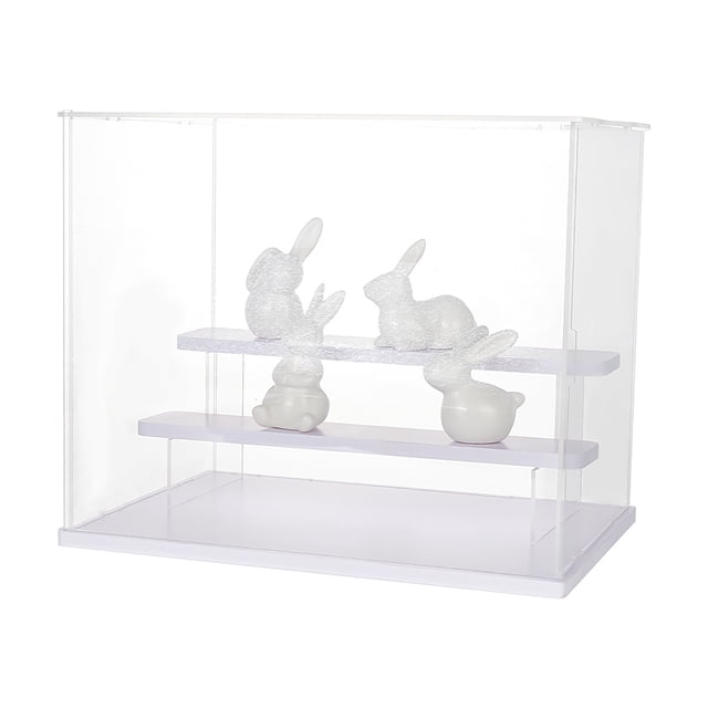 Transparent Plastic Minifigures Display Case 3-Tier Holder Risers for Models Building Blocks Doll Display Rectangle Clear Finished Product: 31.5x21.5x26cm