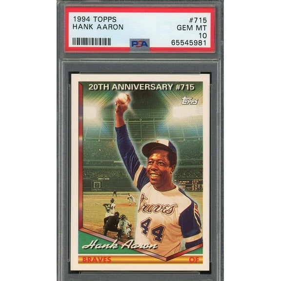 Hank Aaron 1994 Topps Baseball Card #715 Graded PSA 10