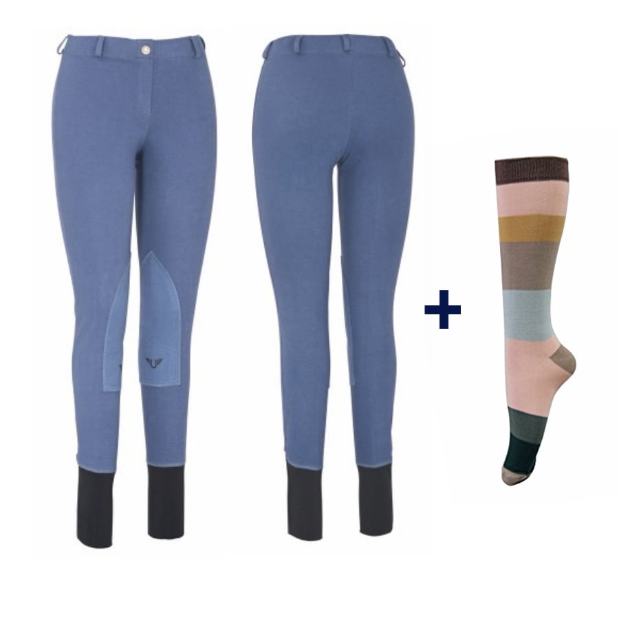 TuffRider Women Starter Lowrise Pull On Breeches with FREE Boot Socks