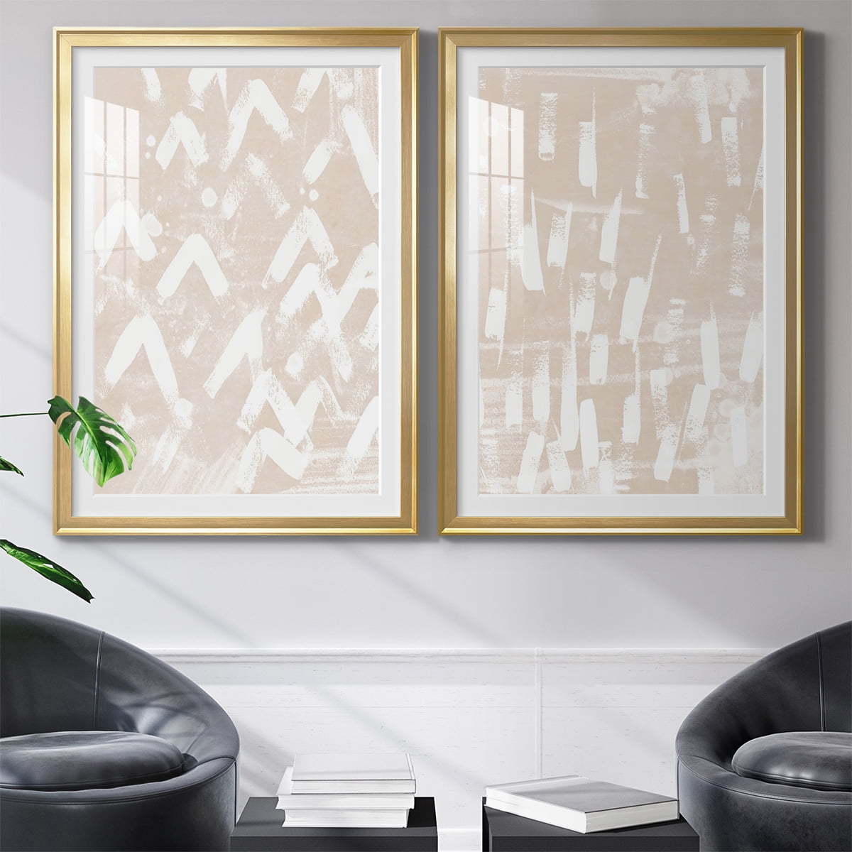 Wexford Home Earth Etching III Premium Framed Print, 26.5" x 36.5" - Ready to Hang, Gold (Set of 2)
