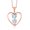 Sky Blue||Sky Blue||E - F, variant on 18K Rose Gold Plated Silver Sky Blue Aquamarine and Black Diamond Pendant Necklace for Women (0.67 Cttw, Gemstone March Birthstone, Heart 5MM and 4MM, with 18 inch Silver Chain)