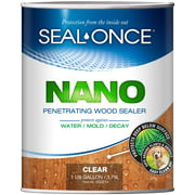 SEAL-ONCE NANO Penetrating Wood Sealer & Stain - 1 Quart. Water-based, Ultra-low-VOC waterproofer for fences, siding, beams, outdoor furniture & log homes.