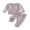 Purple, variant on BemeyourBBs Toddler Baby Boy Girl Spring Fall Winter Outfits Waffle Knit Checkerboard Patchwork Long Sleeve Crewneck Pullover Swetshirt Top Jogger Pants Set 2pcs Sweatsuit Clothes