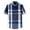 Navy, variant on Landzoo Mens Check Pocket Buckle Lapel Short Sleeve Shirt Leisure Handsome Breathable Men's Shirt