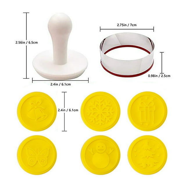 Agiferg Ensemble de Sceaux en Silicone de Noël Embossés Biscuits de Noël Gâteau Cuisson Embossé-12 Pcs