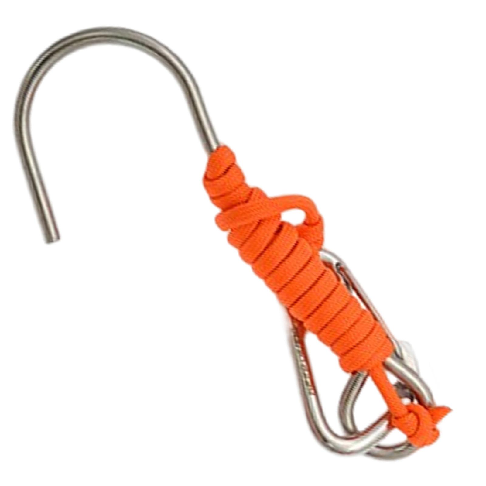 Scuba Retractor Diving Lanyard, Hook Gear Coil Lanyard Hanger Stainless