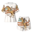 thumbnail image 4 of Lsque Vintage Wild West Cowboy Women's Short-Sleeved Pajama Set - 2 Piece Soft and Lightweight Sleepwear Set-X-Large, 4 of 9