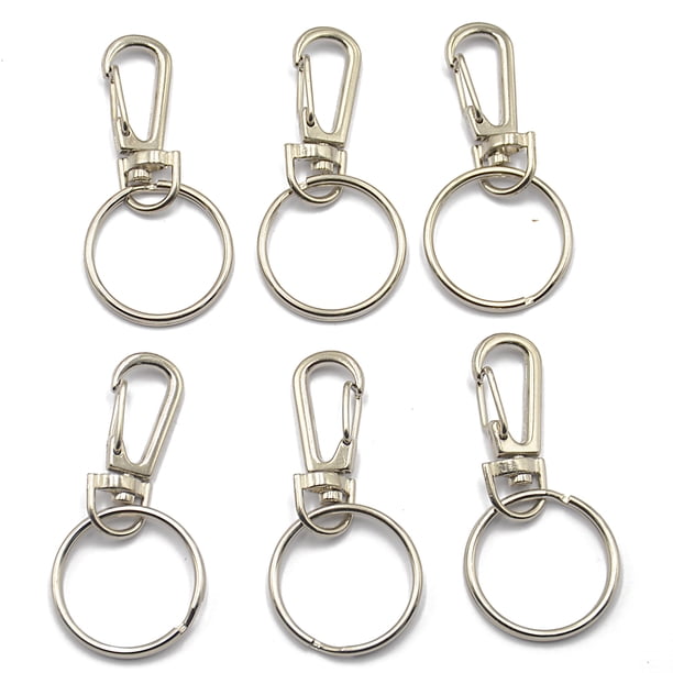 Llavero de Anillo Dividido Con Cierre giratorio de Resorte de Liberación Rápida Sunnimix Plata