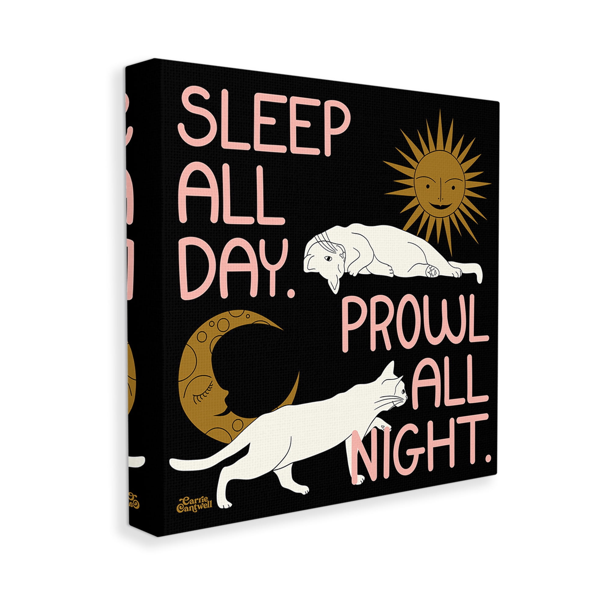Stupell Industries Night & Day Cats Animals & Insects Painting Gallery Wrapped Canvas Art Print Wall Art, 24 x 24