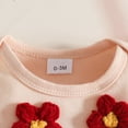 thumbnail image 6 of Newborn Girls One Piece Romper Cute Comfy Onesies With Bow Shorts & Headband Short Sleeve Crew Neck Jumpsuit (12-18 Months, Red), 6 of 8