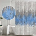 thumbnail image 5 of Blue Grey Abstract Shower Curtain, Waterproof Shower Curtains for Bathroom, Gradient Geometric Graffiti Modern Art Washable Fabric Bathtub Curtain Set Bath Decor with 12 Hooks Extra Long 72"x96", 5 of 8