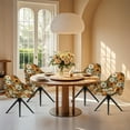 thumbnail image 4 of Xoenoiee Sunflower Daisy Print Modern Stretch Curved Back Dining Chair Covers with Armrest, Office Desk Chair Covers Accent Dining Room Chairs Covers Slipcovers with Arms, Swivel Armchair Protector, 4 of 7
