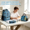 thumbnail image 4 of 3-Piece Bow Print Backpack Set for Girls, Polyester School Backpack with Lunch Tote Bag & Pencil Case, Lightweight Student Schoolbag Kit,B, 4 of 5