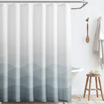 Ombre Grey Shower Curtain Fabric Shower Curtain Coastal Beach Ocean Wave Bathroom Shower Curtain Gray Gradual Color Design Nautical Waterproof Hooks Included 72x72 inches 1 Panel