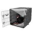 thumbnail image 5 of Leaves Dog Crate Cover, Striped and Surreal Monochrome Leafy Pattern Exotic Plants Modern, Easy to Use Pet Kennel Cover Small Dogs Puppies Kittens, 7 Sizes, Charcoal Grey and White, by Ambesonne, 5 of 6