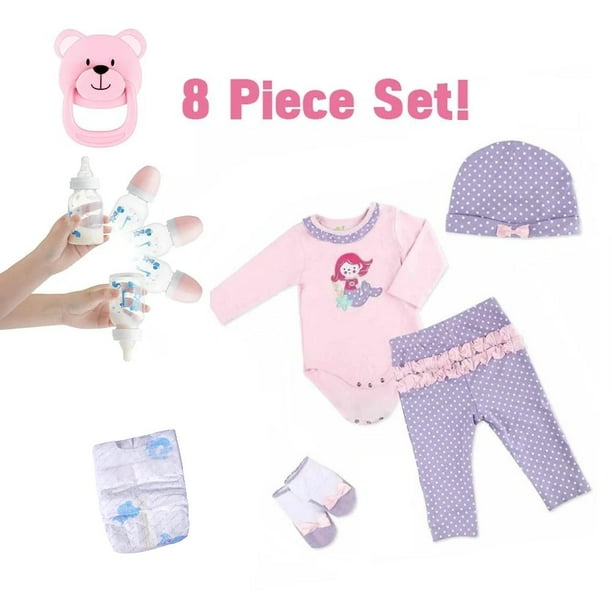 Reborn Dolls Baby Clothes Pacifier Essentials Purple Outfits