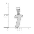 thumbnail image 2 of 14k Solid White Gold Polished Script Letter T Initial Pendant Necklace Pendant for Women, 2 of 2