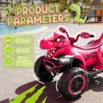 thumbnail image 4 of 12V Dinosaur Kids Ride On Car, 2 Seater Power Ride On Toy for Kids with Remote Control, Bluetooth, USB, 4 Wheel Suspension, Dinosaur Electric Toy Car for Boys and Girls Ages 3-8, Rose Pink, 4 of 6