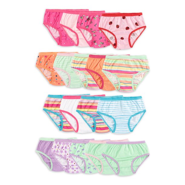 Wonder Nation Wonder Nation Toddler Girls Underwear, 18Pack Cotton