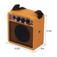 thumbnail image 5 of BIMZUC 5W Mini Portable Guitar Amplifier Combo, Yellow, Dual Power 9V Battery or DC Adapter, 1/4" & 3.5mm Inputs, Overdrive & Tone Control for Electric Acoustic Guitar, 5 inches / 12.7 cm Length, 5 of 7