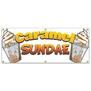 72 in. Concession Stand Food Truck Single Sided Banner - Caramel Sundae