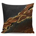 thumbnail image 2 of Brown Marble Throw Pillow Covers, Soft Pillowcases with Invisible Zipper, Gold Abstract Vintage Modern Ombre Art Decorative Square Pillow Cushion Covers for Living Room Couch Sofa Bed 18x18 Inches, 2 of 8
