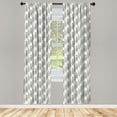 thumbnail image 3 of Ambesonne Ethnic Curtains, Herbs Leaves Art, Pair of 28"x84", Khaki Grey and White, 3 of 5