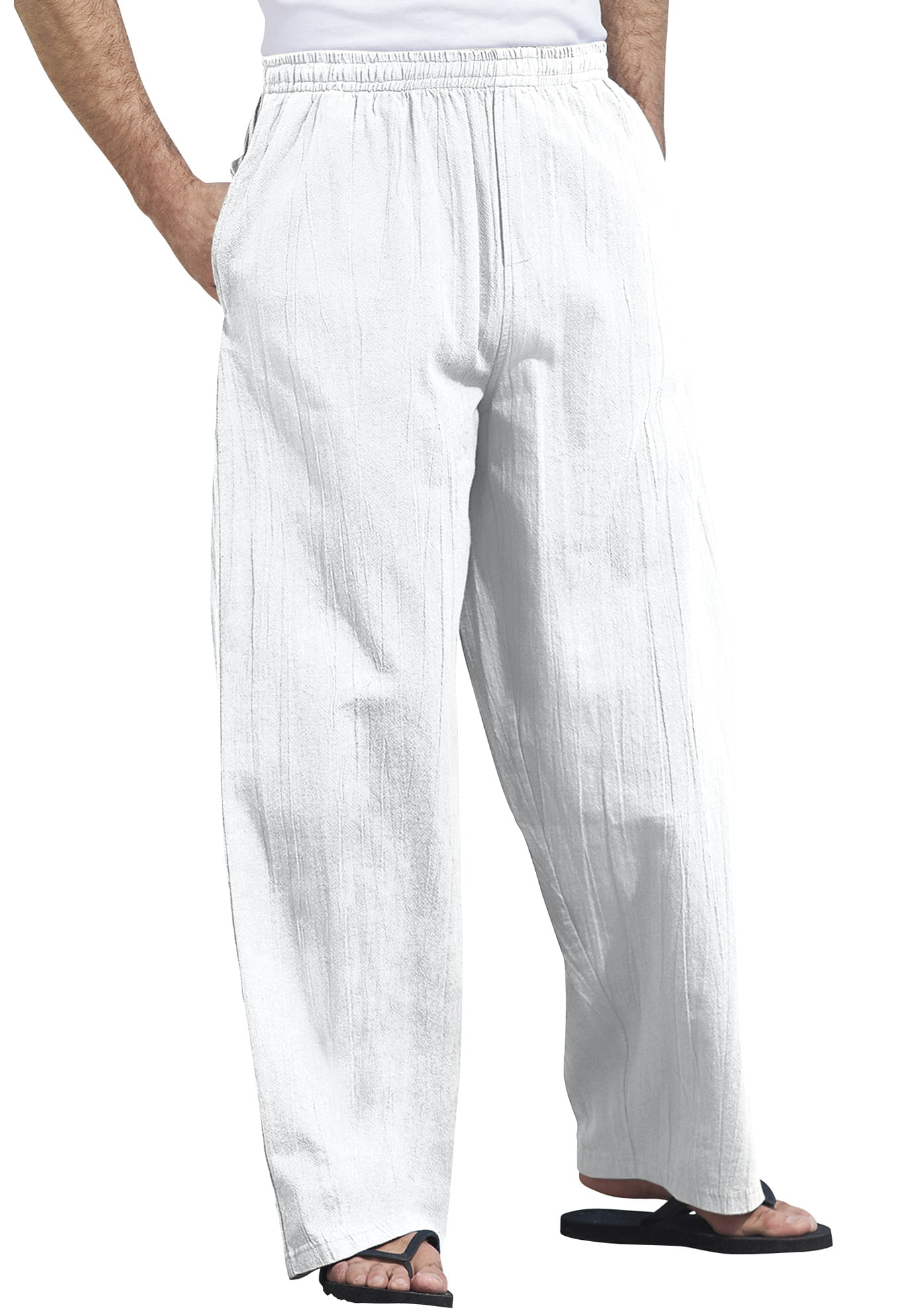 Kingsize - KingSize Men's Big & Tall Elastic Waist Gauze Cotton Pants ...