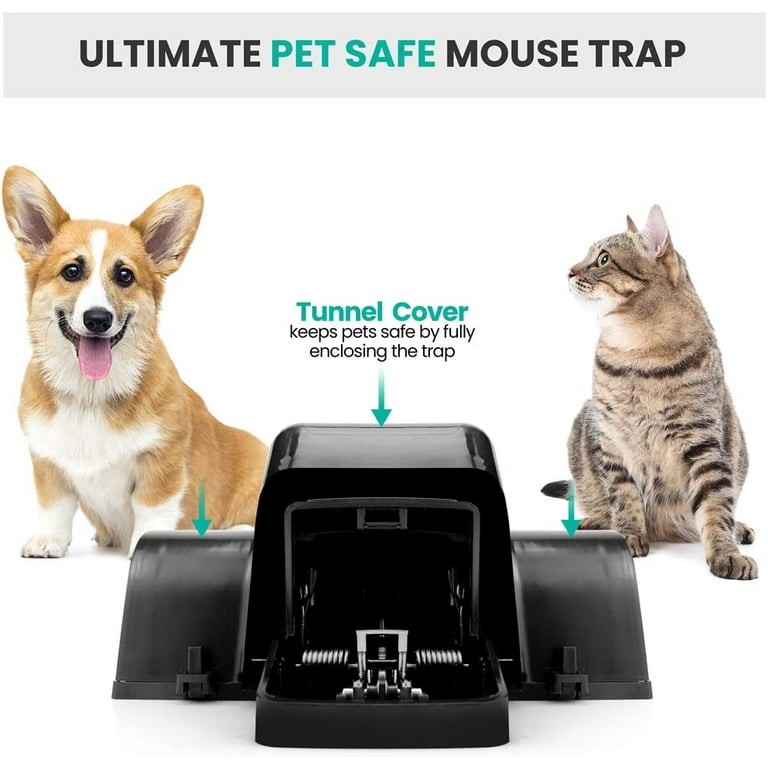 Exuby Pet-Safe Mouse Trap w/ Tunnel Design (2 Pack) – Dual Entry for Better Capture Rate - Prevents Accidental Triggering