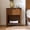 Brown, variant on WOOW DEPOT 24" Fluted Nightstand with Drawer Farmhouse Bedside Table Rubberwood End Table Space-Saving Open Shelf for Bedroom Living Room