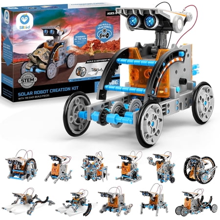 Sillbird STEM Educational 12-in-1 Solar Robot Kit, DIY Toy for Kids 8+, Solar Powered, 190-Piece