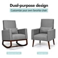 thumbnail image 3 of Topcobe 2-in-1 Fabric Upholstered Rocking Chair with Pillow, Modern Accent Chair for Living Room Bedroom Balcony, Rocking Chairs, Gray, 3 of 8