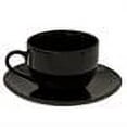 thumbnail image 2 of 10 Strawberry Street Black Coupe 8 oz Ceramic Cup and Saucer, Set of 4, Black, 2 of 5