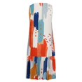 thumbnail image 3 of Vestido de Impresión Fallow de las Mujeres, sin Mangas Botón de Cuello en V Vestido Casual Delantero para la Primavera Y el Verano, Falda de Moda Elástica, Mezcla de Poliéster, 3 of 6