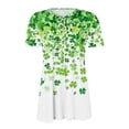 thumbnail image 4 of QETYUW St Patricks Day Tops for Women Button Up Pleated Tunics Plus Size Short Sleeve Graphic Tees Holiday Casual Tshirts, 4 of 5