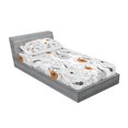 thumbnail image 3 of Floral Bedding Set with Sheet & Covers, Simplistic Flower Petals Nature Beauty Florets Growth Illustration, Printed Bedroom Decor 2 Shams, 4 Sizes, Baby Blue Orange, by Ambesonne, 3 of 3