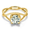 thumbnail image 3 of Gem Stone King 1.10 Ct Round Green Prasiolite 18K Yellow Gold Plated Silver Ring, 3 of 6